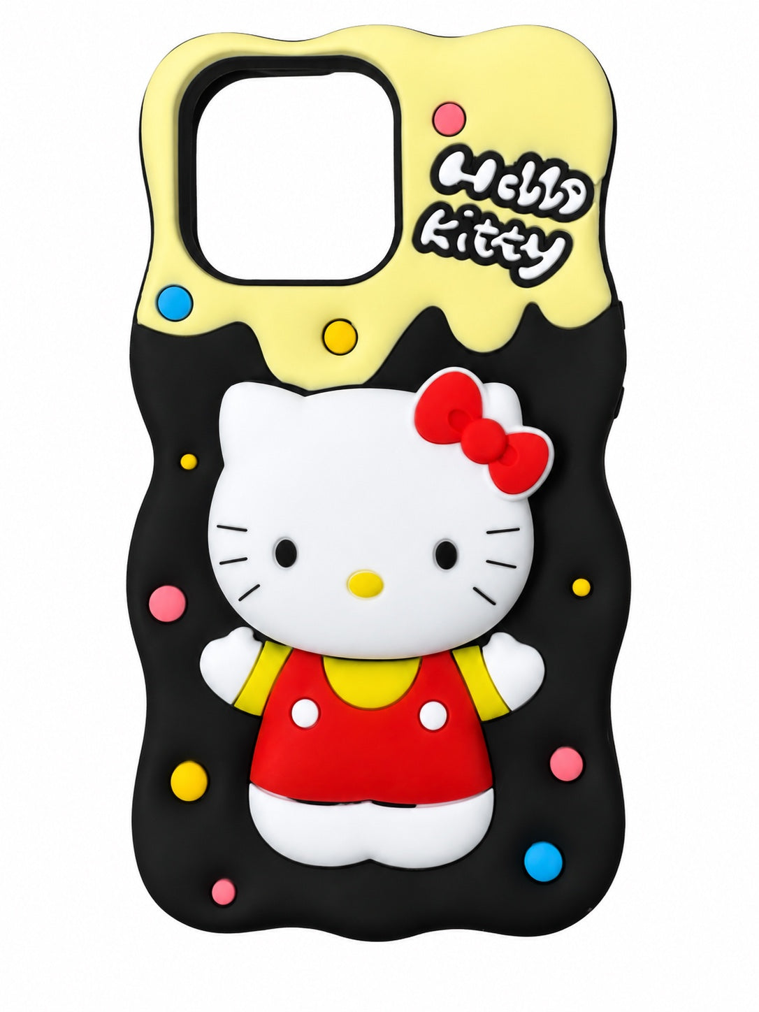 Hello Kitty phone case black and yellow