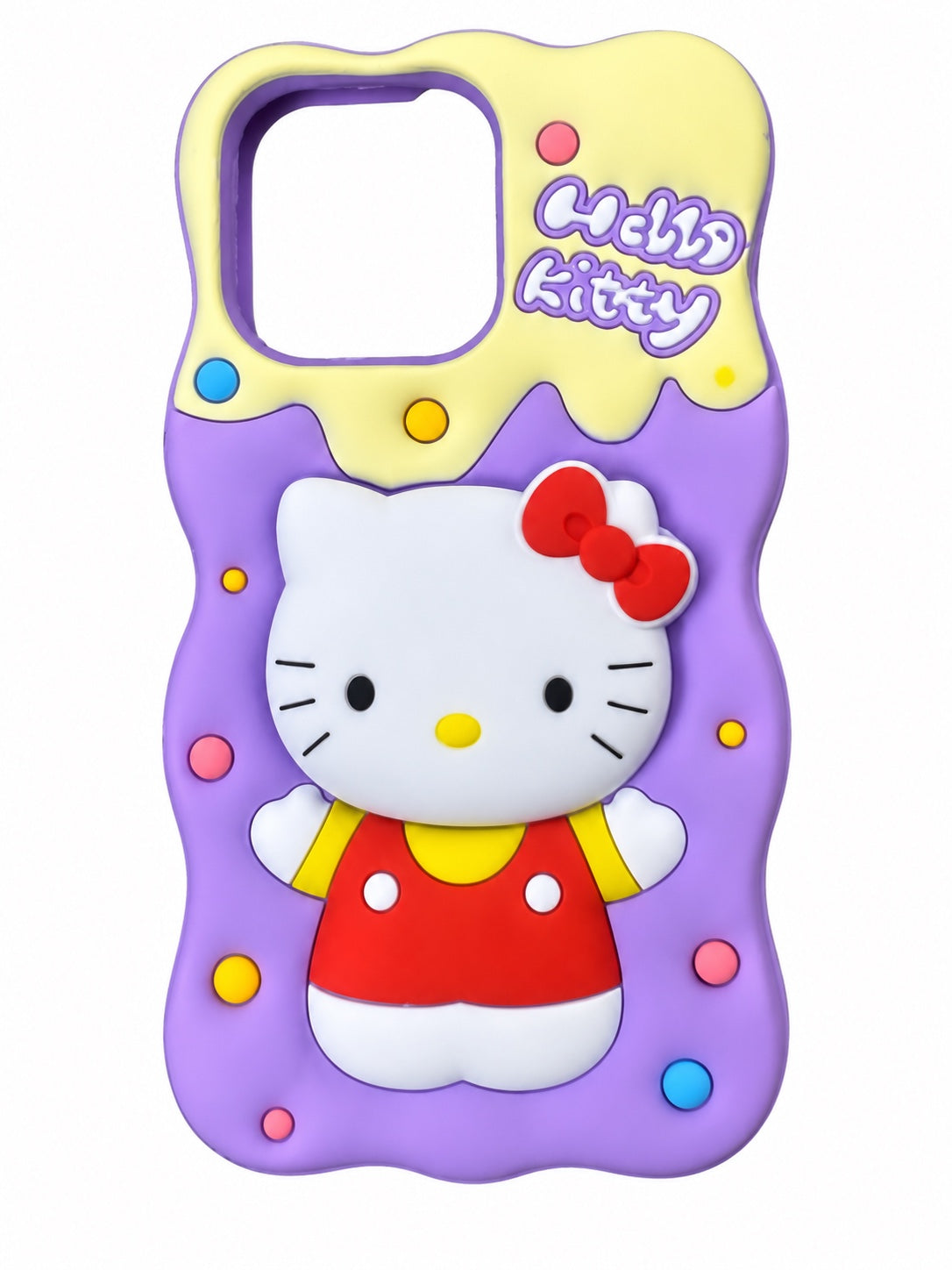 Hello Kitty phone case purple and yellow