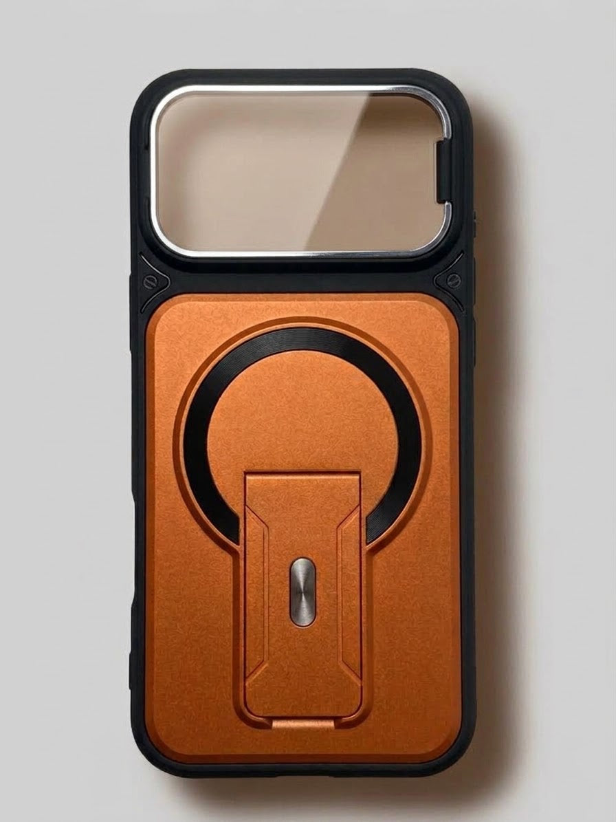 Orange copper stand phone case